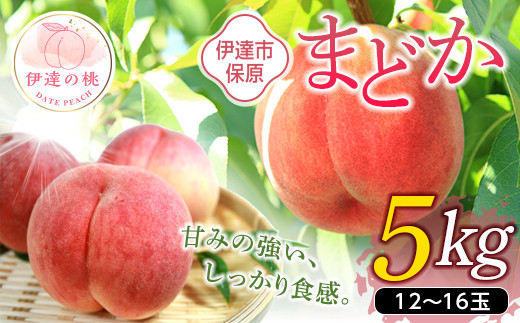 福島の桃 まどか 5kg（12～16玉）【あかい果樹園】 先行予約 フルーツ 果物 もも モモ momo F20C-899