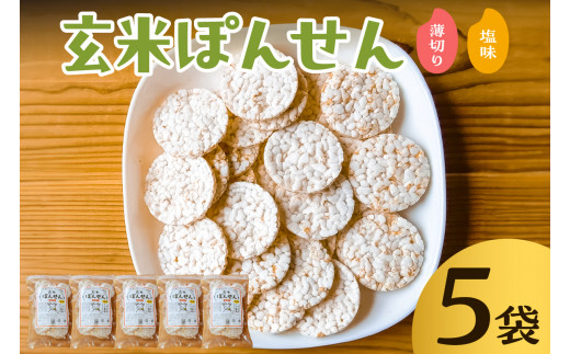 玄米ぽんせん(薄切り･塩味)30g入り5袋セット mi0100-0001-4 1309644 - 千葉県南房総市