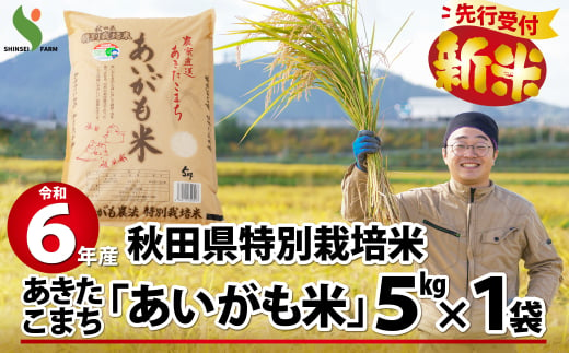 新米先行受付！【令和6年産】秋田県特別栽培米あきたこまち「あいがも米」5kg 50P9024
