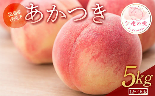 福島の桃 あかつき 5kg（12～16玉） 【あかい果樹園】 先行予約 フルーツ 果物 もも モモ momo F20C-906 1315852 - 福島県伊達市