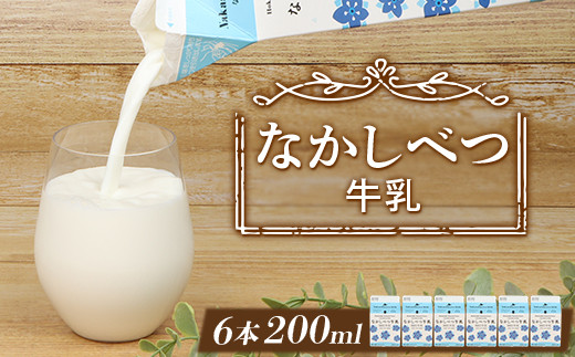 北海道なかしべつ牛乳 200ml×６個