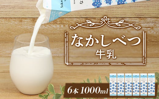 北海道なかしべつ牛乳 1L×６本