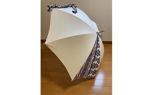 日傘【生地G】カンガ日傘　手作り手製日傘　竹手元　おしゃれ　かわいい　着物傘　エスニック　プレゼント　オリジナル　世界に一つだけ　アフリカケニア　子供たち寄付