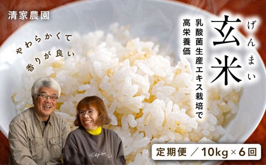 【2025年お届け・定期便】酵素が3.9倍！「乳酸菌生産エキス栽培」玄米 10kg×6回お届け 786731 - 高知県宿毛市