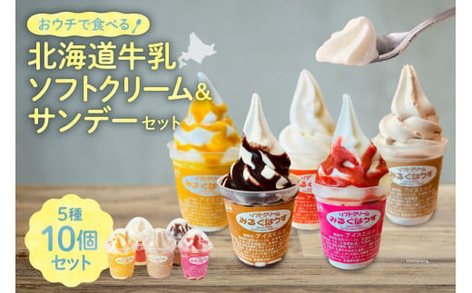 おウチで食べる北海道ソフトクリーム＆サンデーセット（5種類×2の10個セット） 1203467 - 北海道札幌市
