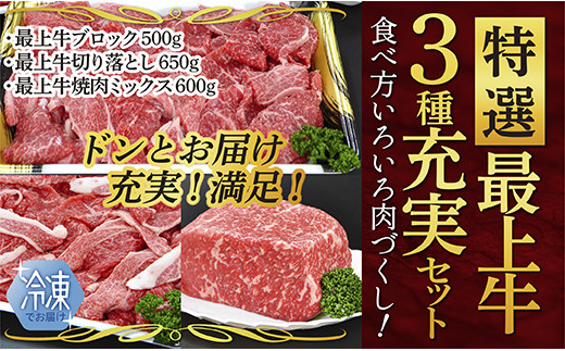  【冷凍】特選最上牛3種充実セット 478057 - 山形県最上町