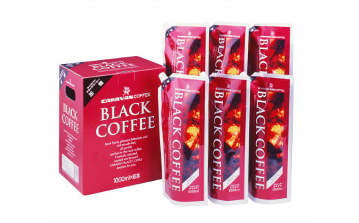 6-55 【定期便3回】＜キャラバンコーヒー＞南アルプスの天然水 ブラックコーヒー加糖6本入