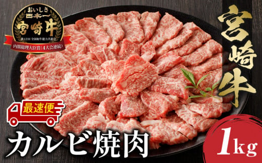 【最速便】宮崎牛 カルビ焼肉 (500g×2) 合計1kg_M243-010-Z
