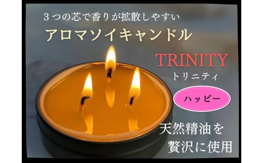 天然精油アロマソイキャンドル【TRINITY】ハッピー　0156-2302 1027874 - 山形県上山市