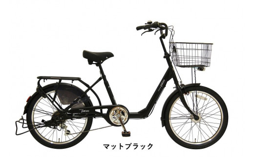 ヱビス自転車　 パテオ 22インチ小径自転車・シマノ製外装6段変速　電動なし（低床式フレーム 極太タイヤ シマノ製ローラーブレーキ 幼児2人同乗認定）【マットブラック】
