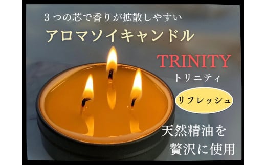 天然精油アロマソイキャンドル【TRINITY】リフレッシュ　0156-2303 1027875 - 山形県上山市