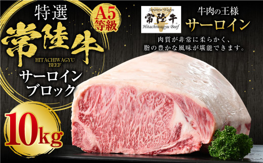 【特選】常陸牛（ひたちぎゅう）A5等級 サーロインブロック 10kg