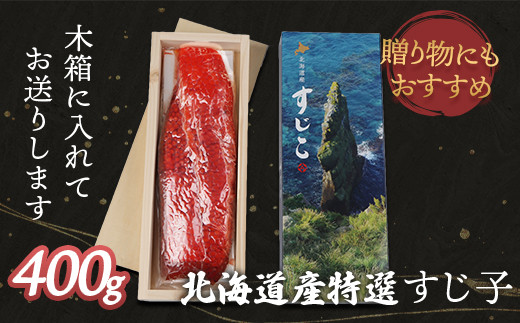 【贈答用：熨斗対応】北海道産 天然秋鮭 筋子 400g