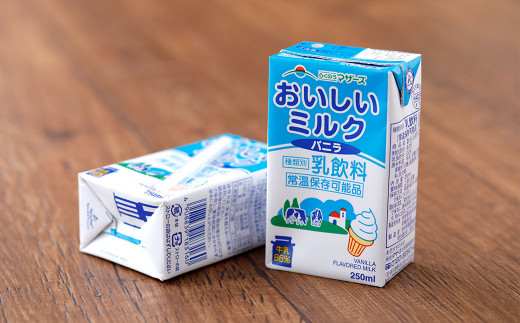 【1ヶ月毎2回定期便】おいしいミルクバニラ 250ml 計48本（24本×2回）