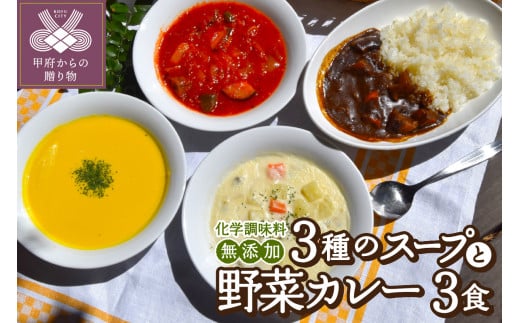 化学調味料無添加スープ3食&野菜カレー3食セット