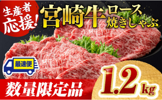 【数量限定】宮崎牛ロース焼きしゃぶ1.2kg 肉 牛 牛肉 国産 黒毛和牛