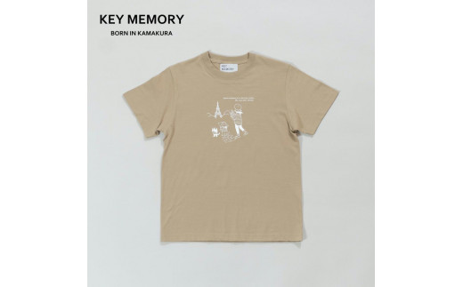 《2》【KEYMEMORY 鎌倉】トラベルイラストTシャツ BEIGE 1312216 - 神奈川県鎌倉市