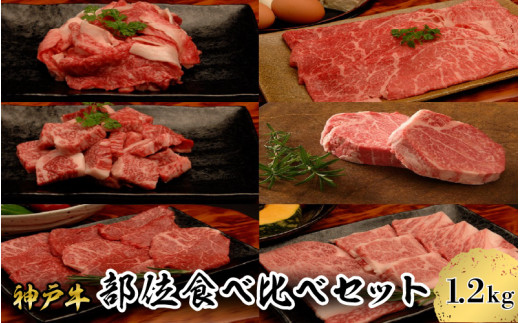 【神戸牛】部位食べ比べ 約1.2kgセット 1334458 - 兵庫県兵庫県庁