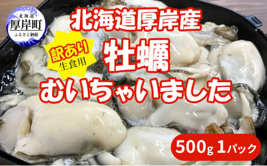 北海道 厚岸産 訳あり 牡蠣むいちゃいました  生食用 500g  カキ むき身 牡蠣[№5863-1140]