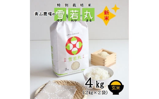 【令和6年産・玄米】青山農場の特別栽培米雪若丸4kg（2kg×2袋）