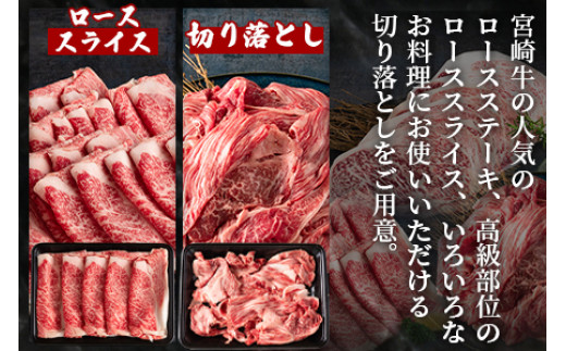 宮崎牛のステーキ、ローススライス、切り落としをお届け！