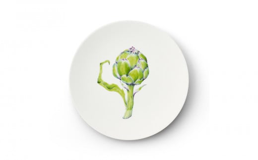 [伊万里焼/畑萬陶苑]Restaurant MAISON(Paris)φ23.5cm Plate[Artichoke]