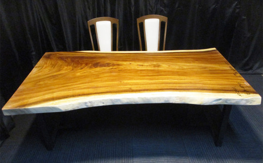 #-788 【モンキーポッド】 一枚板 ダイニングテーブル＋脚 1セット 家具 机 テーブル インテリア 日本製 木製
