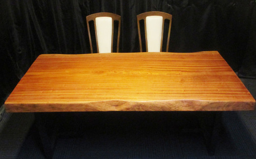 k-866 【マカボニー】 一枚板 ダイニングテーブル＋脚 1セット 家具 机 テーブル インテリア 日本製 木製 1350691 - 福岡県筑後市