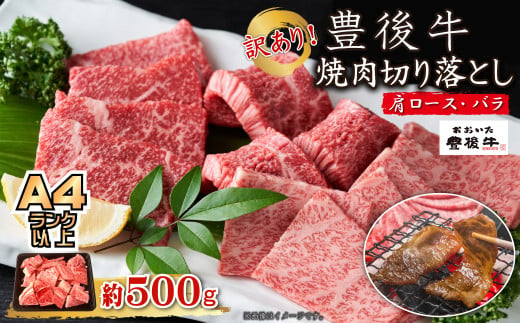 訳あり！【A4～A5】豊後牛焼肉切り落とし(肩ロース・バラ) 500g　D23 1386254 - 大分県姫島村