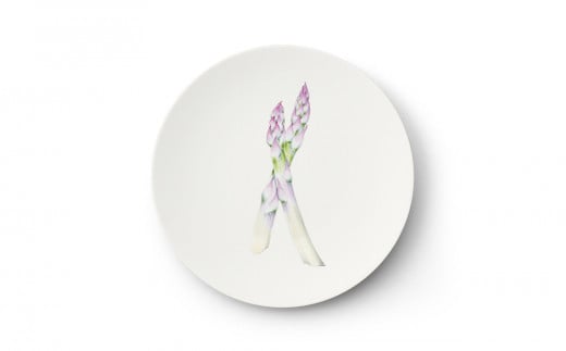 [伊万里焼/畑萬陶苑]Restaurant MAISON(Paris)φ23.5cm Plate[Asparagus]