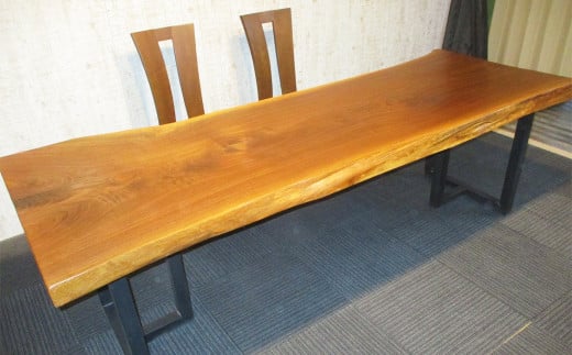 #-1147 【ウォールナット】 一枚板 ダイニングテーブル＋脚 1セット 家具 机 テーブル インテリア 日本製 木製