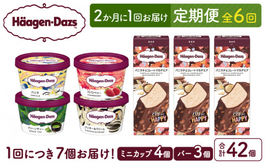 ＜全6回定期便・隔月＞ハーゲンダッツ『ミニカップ＆バーセット(合計42個)』アイスクリーム アイス スイーツ デザート_H0026-051
