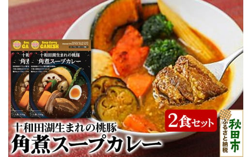 桃豚角煮スープカレー（1食分）×2個 1351902 - 秋田県秋田市