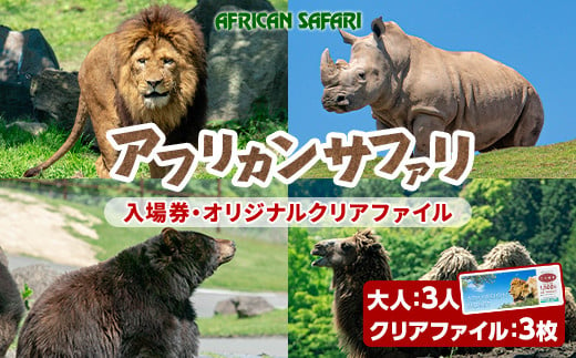 【110601200】 入園チケット（大人）３枚、クリアファイル３枚 273468 - 大分県宇佐市