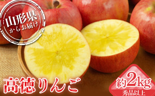 山形県産 厳選完熟高徳りんご 秀品以上 約2kg 6～12玉入り 化粧箱《2024年11月発送開始》  りんご リンゴ 林檎 デザート フルーツ 果物 くだもの 果実 食品 山形県 FSY-1354 1522957 - 山形県山形県庁