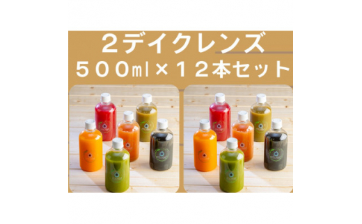 コールドプレスジュース2デイクレンズラージサイズ(500ml×12本セット)冷蔵品【1511549】