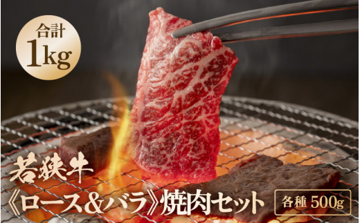 牛肉 若狭牛 焼肉セット2種 1kg(バラ 500g / ロース 500g)[牛肉 黒毛和牛 黒毛和種 黒毛 和牛 国産 カルビ 冷凍 小分け バーべキュー BBQ キャンプ飯 焼き肉 焼肉 グルメ 父の日 母の日 敬老の日 お中元 お歳暮 ギフト 誕生日 贈り物 プレゼント お取り寄せ] [m15-e001]