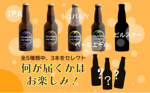 IWANAI BREWERY＆HOTEL クラフトビール 飲み比べ3本セット