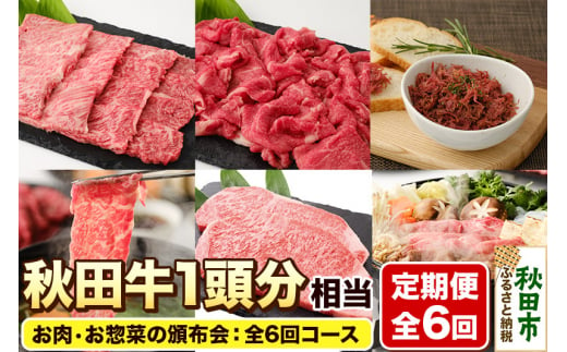 《頒布会 6ヶ月》秋田牛1頭分相当 定期便 牛肉 肉 頒布会