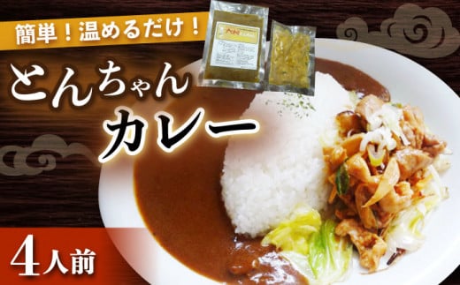 大村 とんちゃん カレー 300g×4個 セット / ホルモンカレー レトルト / 大村市 / ペーパームーン紙月夢兎[ACYG006]