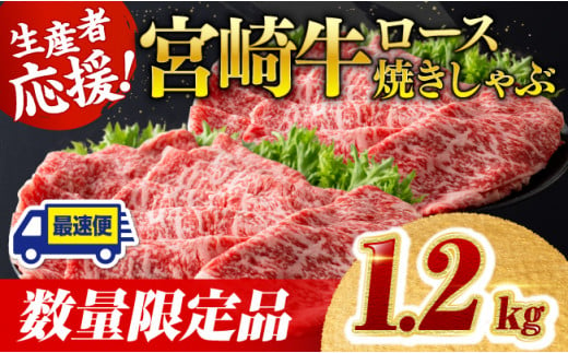 【令和7年2月発送】【数量限定】宮崎牛ロース焼きしゃぶ1.2kg 肉 牛 牛肉 国産 黒毛和牛