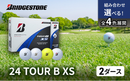 ゴルフ 24 TOUR BXS 2ダース ゴルフボール ボール ブリヂストン ダース セット [パールホワイト(PW)イエロー(YE)各1ダース] 0801