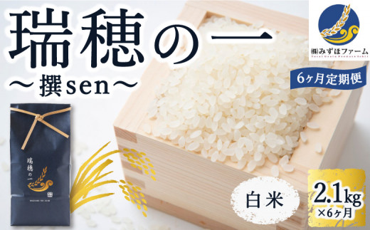 【6ヶ月定期便】みずほファーム「瑞穂の一 “撰sen”」(白米2.1kg × 6ヶ月) 1111937 - 福岡県うきは市