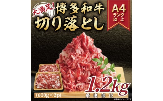 訳あり!博多和牛切り落とし　1.2kg(600g×2p)(吉富町)【1505086】 1373453 - 福岡県吉富町