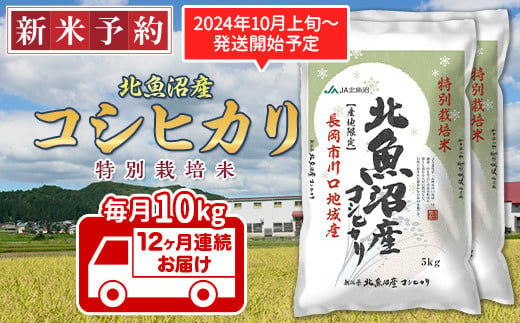 【12ヶ月連続お届け】北魚沼産コシヒカリ特別栽培米10kg（長岡川口地域）