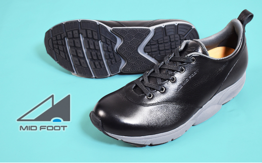 MIDFOOT ( ミッドフッド ) 紳士靴 レザースニーカー MF002JM 25.5cm( ブラック ) 4E [ ファッション 靴 シューズ スニーカー メンズ ] [ お洒落 レザーシューズ オイルレザー 快適 履き心地 ] 0749