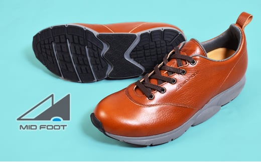 MIDFOOT ( ミッドフッド ) 婦人靴 レザースニーカー MF002JL 22.5cm( ブラウン ) 4E [ ファッション 靴 シューズ スニーカー レディース ] [ お洒落 レザーシューズ オイルレザー 快適 履き心地 ] 0752