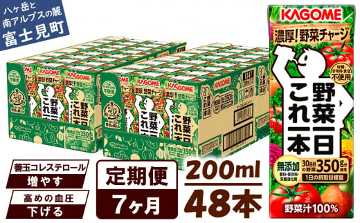 【定期便 7ヶ月】 カゴメ 野菜一日これ一本 48本×7回 1251674 - 長野県富士見町