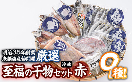 老舗海産物問屋 選りすぐり干物 セット 赤 (9種)あじ 鯵 たい 鯛 みりん ちりめん さば 鯖 海鮮 魚 いわし セット 詰合せ 【BQ69】【佐伯海産(株)】 529306 - 大分県佐伯市