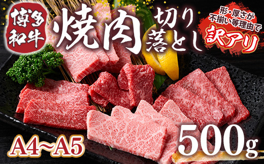 訳あり!【A4～A5】博多和牛焼肉切り落とし(肩ロース・バラ)　500g　AO039 976721 - 福岡県粕屋町